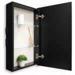 Шкаф с зеркалом для ванной Silver Mirrors Hamburg Black  462x762 / LED-00002669