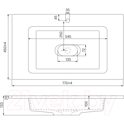 Умывальник IDDIS Optima Home 4508000i28