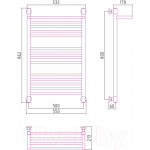 Полотенцесушитель водяной Сунержа Богема+ 80x50 / 00-0223-8050