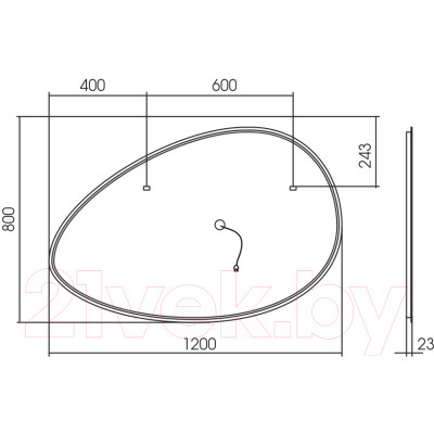 Зеркало Silver Mirrors Omega 120x80 / LED-00002557