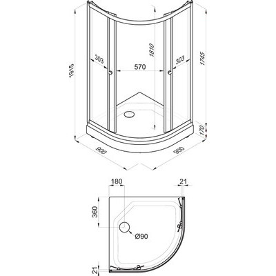 Душевой уголок Triton Стандарт А 90x90