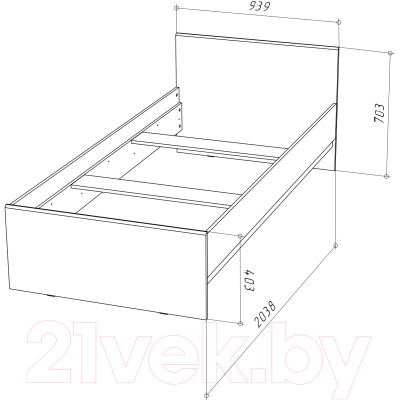 Каркас кровати НК Мебель Stern 90x200 / 72676494