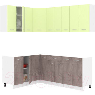 Кухонный гарнитур Кортекс-мебель Корнелия Лира 1.5x2.0 без столешницы