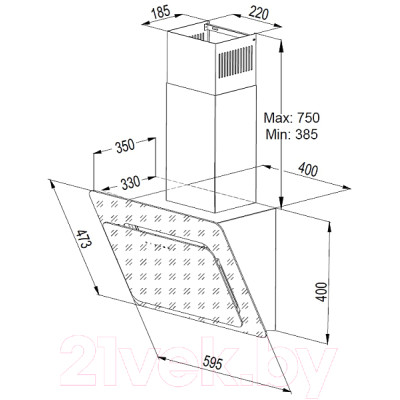 Вытяжка наклонная Korting KHC 67590 GN