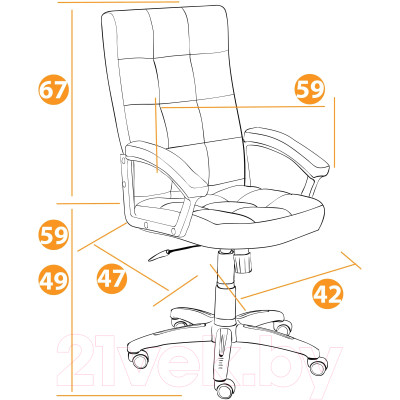 Кресло офисное Tetchair Trendy экокожа/ткань