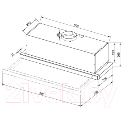 Вытяжка телескопическая Korting KHP 9975 GN