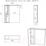 Шкаф с зеркалом для ванной Айсберг Лилия 60
