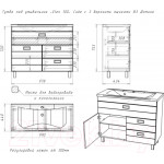 Тумба под умывальник Домино Elen 100 Cube с 3 верхними ящиками В3