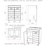 Тумба под умывальник Домино Elen 65 Cube без ящика