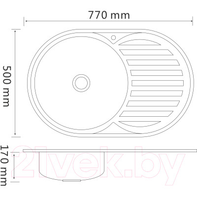 Мойка кухонная РМС MG6-7750OVL