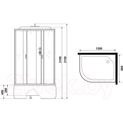 Душевая кабина Niagara NG-2310-14LG 120x80x215