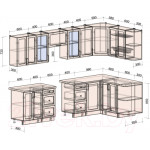 Кухонный гарнитур Интерлиния Тренд 1.5x3.0 правая