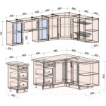 Кухонный гарнитур Интерлиния Тренд 1.5x2.4 правая