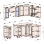 Кухонный гарнитур Интерлиния Тренд 1.5x2.2 правая