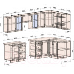 Кухонный гарнитур Интерлиния Тренд 1.5x2.9 правая