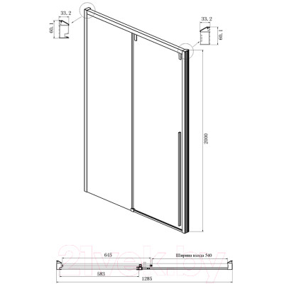 Душевая дверь Ambassador Intense 130x200 / 110021102IX