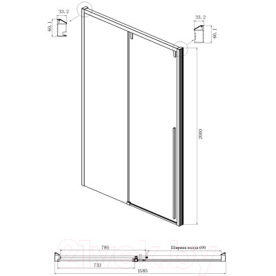 Душевая дверь Ambassador Intense 160x200 / 110021105IX