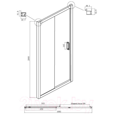 Душевая дверь Ambassador Forsa 110x200 / 17022217ABB