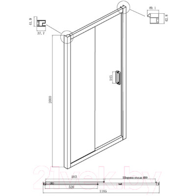 Душевая дверь Ambassador Forsa 120x200 / 17022218ABB