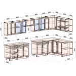 Кухонный гарнитур Интерлиния Тренд 1.7x3.7 правая