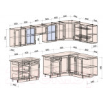 Кухонный гарнитур Интерлиния Тренд 1.7x3.2 правая