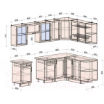 Кухонный гарнитур Интерлиния Тренд 1.7x2.6 правая