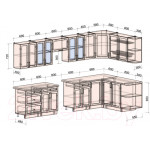 Кухонный гарнитур Интерлиния Тренд 1.7x3.4 правая