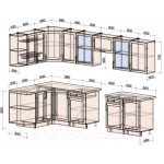 Кухонный гарнитур Интерлиния Тренд 1.5x3.1 левая