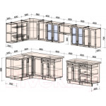 Кухонный гарнитур Интерлиния Тренд 1.5x3.4 левая