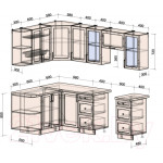 Кухонный гарнитур Интерлиния Тренд 1.5x2.4 левая