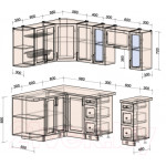 Кухонный гарнитур Интерлиния Тренд 1.5x2.2 левая