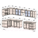 Кухонный гарнитур Интерлиния Тренд 1.5x3.8 левая