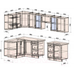 Кухонный гарнитур Интерлиния Тренд 1.5x2.9 левая