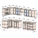 Кухонный гарнитур Интерлиния Тренд 1.5x3.5 левая