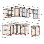 Кухонный гарнитур Интерлиния Тренд 1.7x2.5 левая