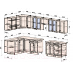 Кухонный гарнитур Интерлиния Тренд 1.7x3.4 левая