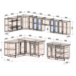 Кухонный гарнитур Интерлиния Тренд 1.7x3.3 левая