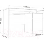 Письменный стол Евва Турин ТР-1D1S/S
