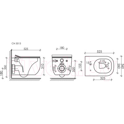 Унитаз подвесной Ceramica Nova Noel Rimless CN3013