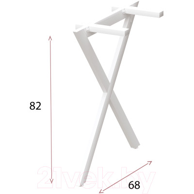 Ножка для стола Millwood Х-образная барная 680 ПФ