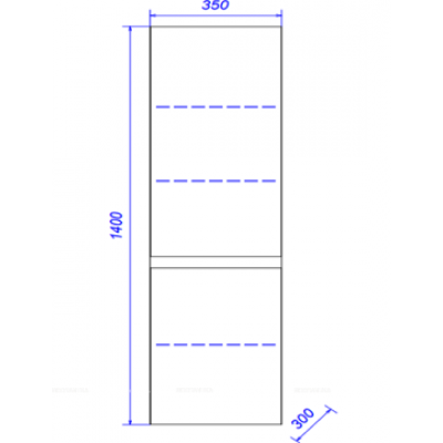 Шкаф-пенал для ванной Aquanika Base 35 / AQB3530140RU88