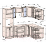 Кухонный гарнитур Интерлиния Тренд 1.88x2.4 ВТ правая