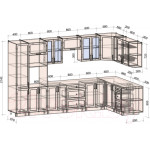 Кухонный гарнитур Интерлиния Тренд 1.88x3.4 ВТ правая