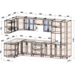 Кухонный гарнитур Интерлиния Тренд 1.68x3.4 ВТ левая