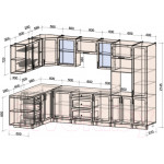 Кухонный гарнитур Интерлиния Тренд 1.88x3.2 ВТ левая