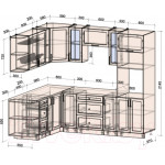 Кухонный гарнитур Интерлиния Тренд 1.88x2.4 ВТ левая