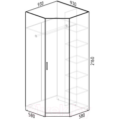 Шкаф Интермебель Марсель МР-10-B2