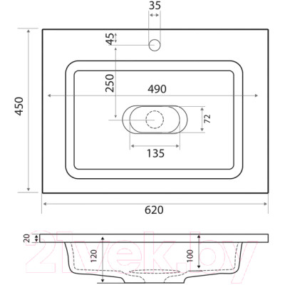 Умывальник Madera Modul 65