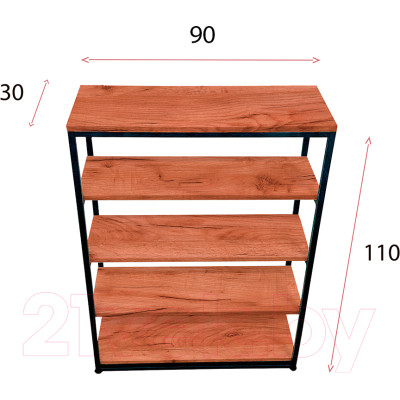 Стеллаж Millwood Лофт CH-5 80x30x110