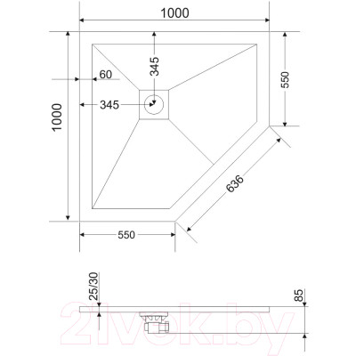 Душевой поддон Grossman Strong GR-S2100100D